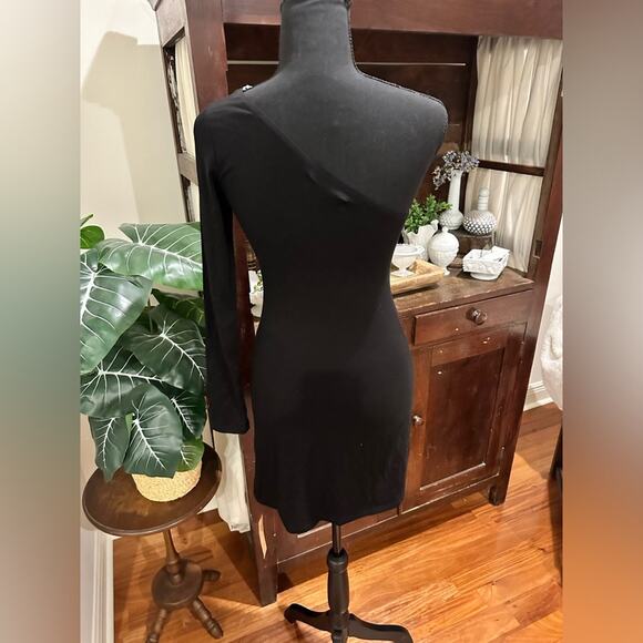 Reformation YARA ONE-SLEEVE STRETCH-JERSEY MINI DRESS - Picture 10 of 11